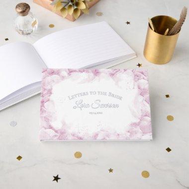 Pink Hydrangeas Watercolor Letters to the Bride Foil Guest Book