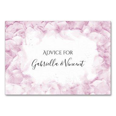 Pink Hydrangeas Watercolor Wedding Advice Cards