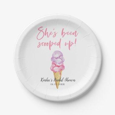 Pink Ice Cream Bridal Shower Paper Plates