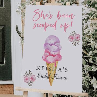 Pink Ice Cream Bridal Shower Welcome Sign