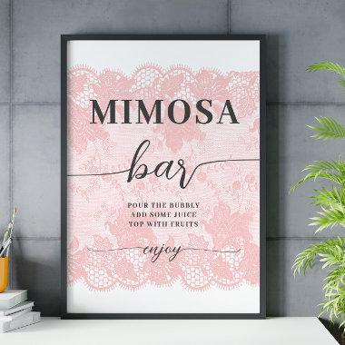 Pink Lace Bridal Shower Mimosa Bar sign