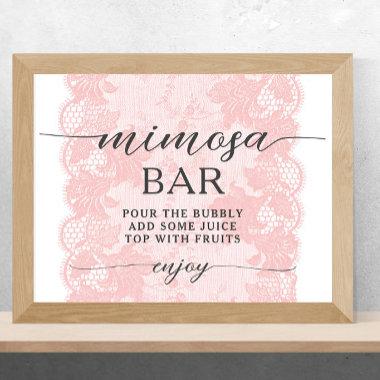 Pink Lace Bridal Shower Mimosa Bar sign