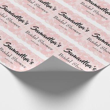 Pink Lace Bridal Shower Wrapping Paper