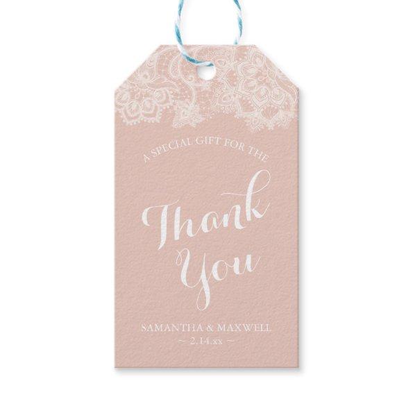 Pink Lace Favor Tags Template