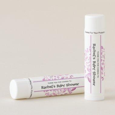 Pink Leaves Shower Thank You Lip Balm