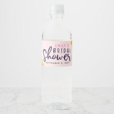 Pink Lemonade Lemon Bridal Shower Water Bottle Label