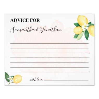 Pink Lemons Advice for Couples Shower Game Invitations Flyer