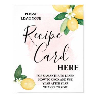 Pink Lemons Leave Recipe Invitations Here Shower Sign