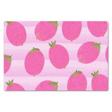 Pink Lemons Lemonade Summer Fruit Watercolor Party Tissue Paper