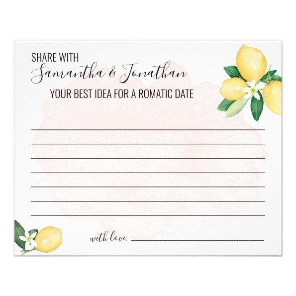 Pink Lemons Share a Date Idea Shower Game Invitations Flyer