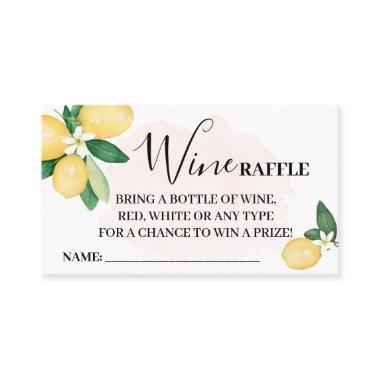 Pink Lemons Wine Raffle Ticket Invitations Bridal Shower