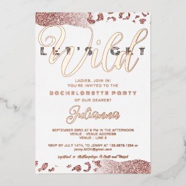 Pink Let's Get Wild Animal Print Bachelorette Bach Foil