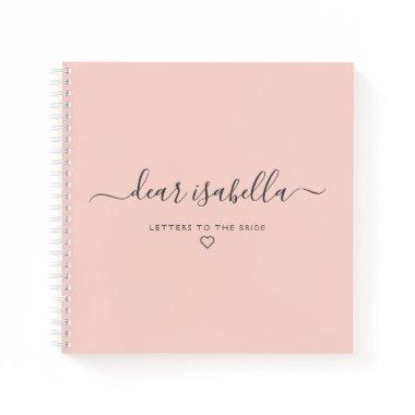 Pink Letters to the Bride Keepsake Memory Notebook