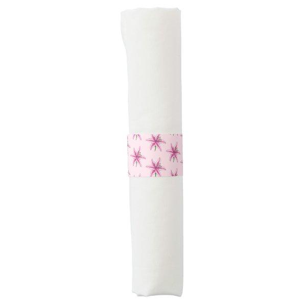 Pink Lily Flower Floral Garden Party Spring Lilies Napkin Bands