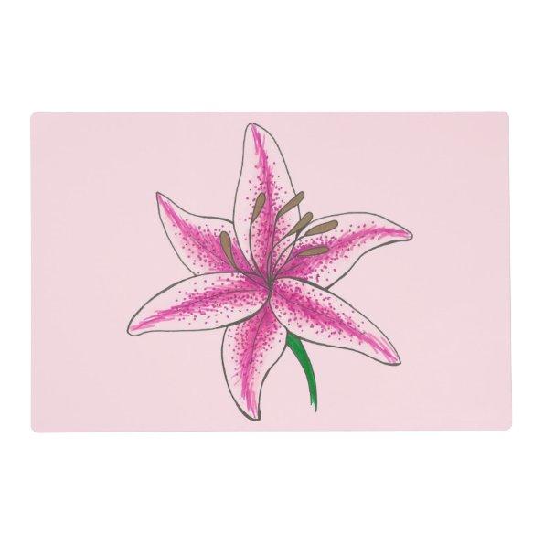 Pink Lily Flower Floral Garden Party Spring Lilies Placemat