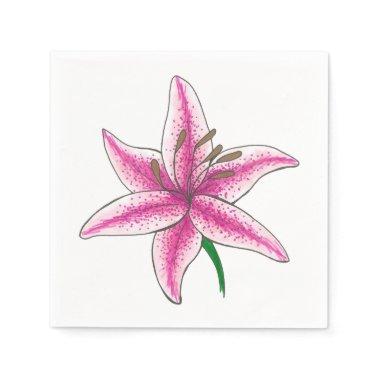 Pink Lily Flower Floral Garden Spring Easter Napkins