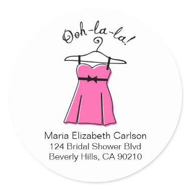 Pink Lingerie Bridal Shower Address Labels