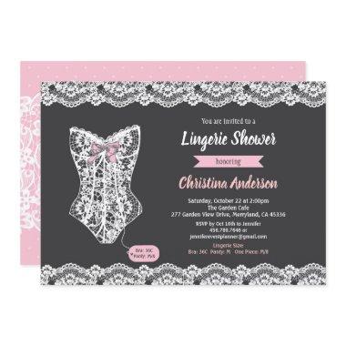 Pink lingerie shower  chalkboard lace
