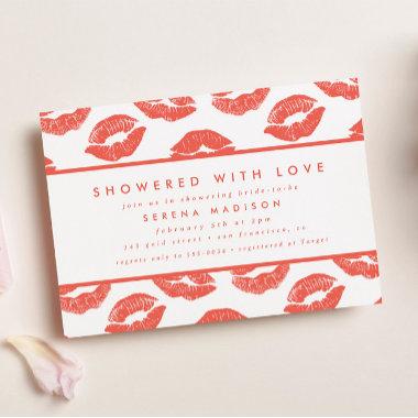 Pink Lips Love Valentine Bridal Shower Invitations