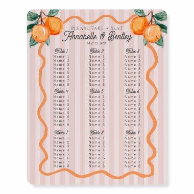 Pink Little Cutie Citrus Party Seating Chart Foam Board