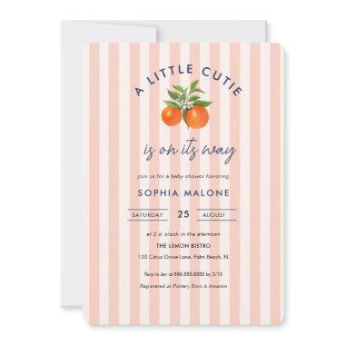 Pink Little cutie on its way Citrus Baby shower