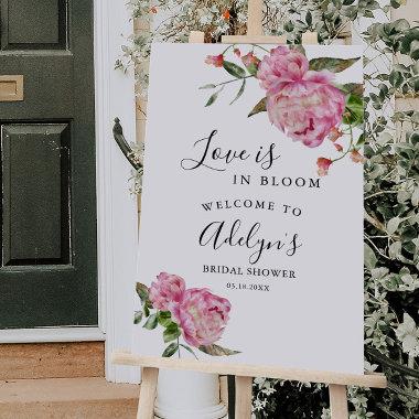 Pink Love Is In Bloom Bridal Shower Welcome Sign