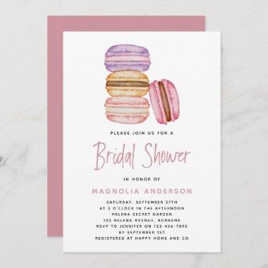 Pink Macarons Bridal Shower Invitations
