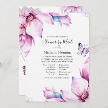 Pink Magnolias Baby or Bridal Shower by Mail Invitations