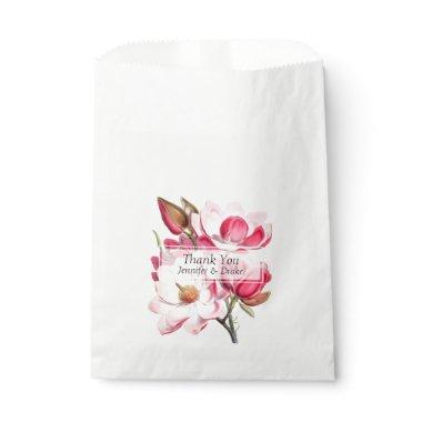 Pink Magnolias Wedding Favor Bag