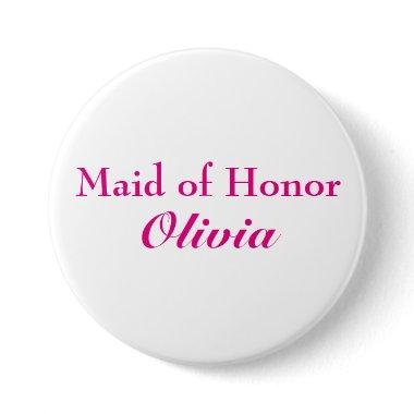 Pink Maid of Honor Button