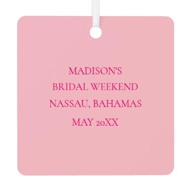 Pink Margarita Bridal /Bachelorette  Metal Ornament