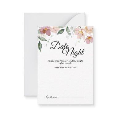 Pink Mauve Vintage Floral Date Night Idea Invitations