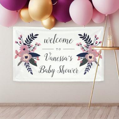 Pink Meadow | Floral Bridal or Baby Shower Welcome Banner