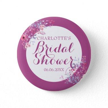 Pink Meadow Floral Bridal Shower Button