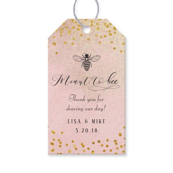 Pink Meant to Bee Honey Wedding Favor Thank You Gift Tags