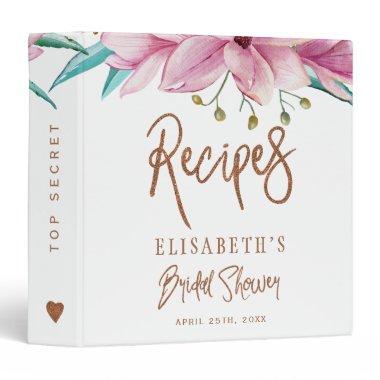 Pink mint copper glitter  recipe 3 ring binder