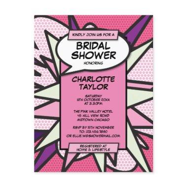 Pink Modern Fun  Comic Book Invitation Post