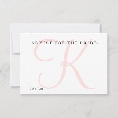 Pink Monogram Advice for the Bride Shower Game