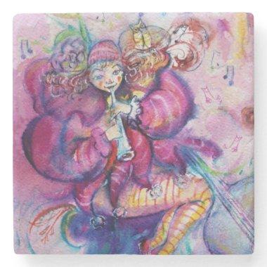 PINK MUSICAL CLOWN STONE COASTER