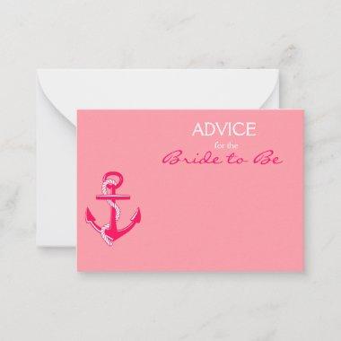 Pink Nautical Advice for the Bride to Be Invitations