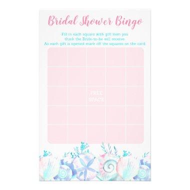 Pink Nautical Beach Bridal Shower Bingo Flyer