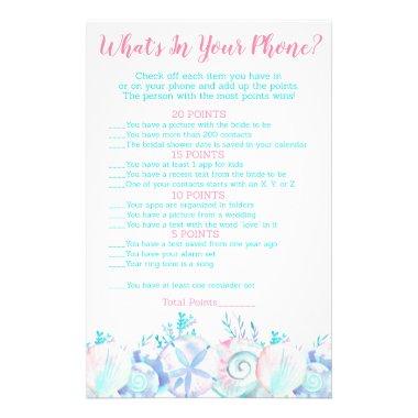 Pink Nautical Bridal What's In Your Phone Game Flyer