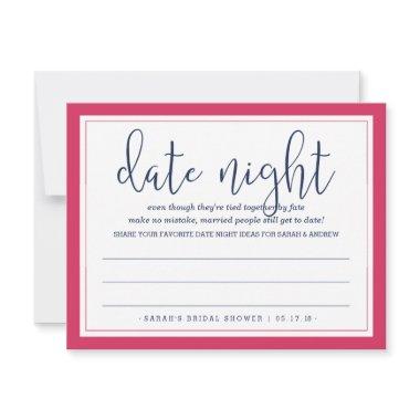 Pink & Navy Bridal Shower Date Night Invitations