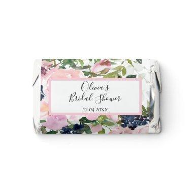 Pink Navy Floral Custom Name Date Bridal Shower Hershey's Miniatures