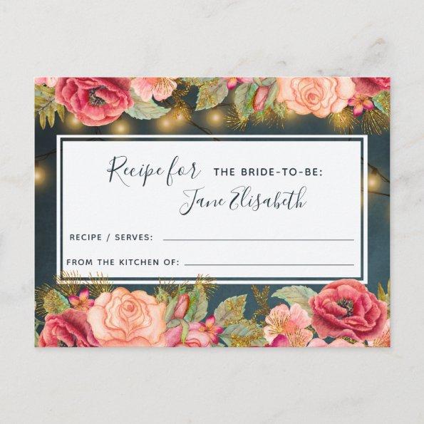 Pink navy gold romantic bride to be recipe Invitations