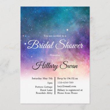 Pink Nebula Bridal Shower Invitations