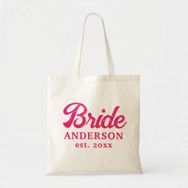 Pink Neon Bride Bridal Shower Tote Bag
