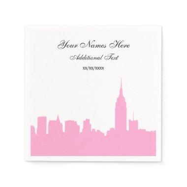 Pink NYC Skyline Silhouette, ESB Napkins