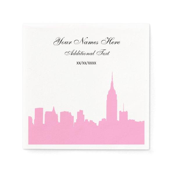 Pink NYC Skyline Silhouette, ESB Napkins