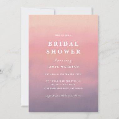 Pink Ombre Boho Minimalist Bridal Shower Invitations